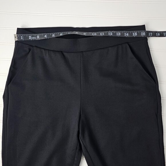 HUE Women's Pointe 7/8 Black Rayon Blend Pocketed Slit Ankle Leggings Size L NWT - Picture 11 of 14